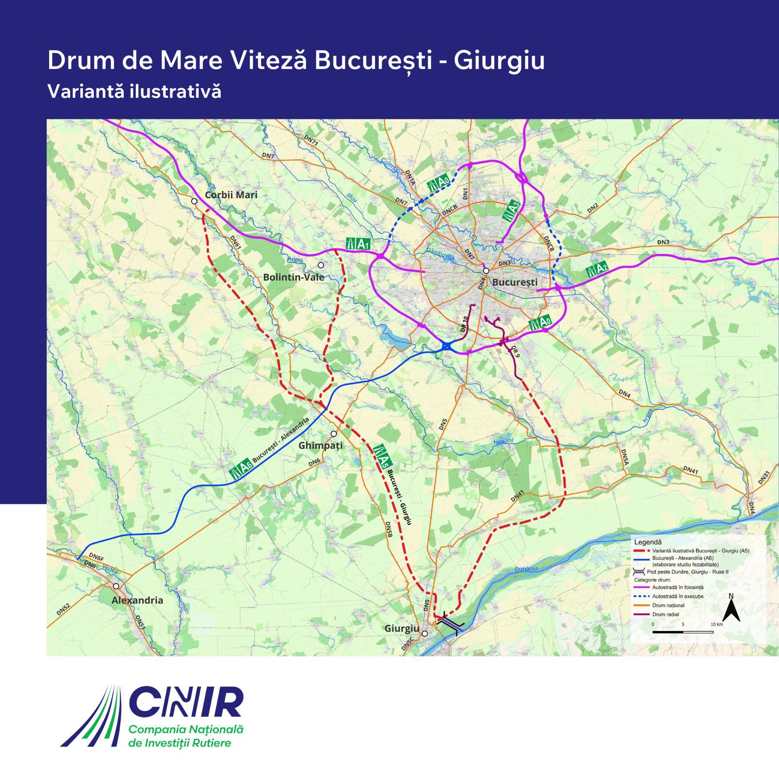 Drumul de mare viteză București-Giurgiu: CNIR a semnat contractul pentru Studiul de Fezabilitate, în valoare de 33 de milioane de lei