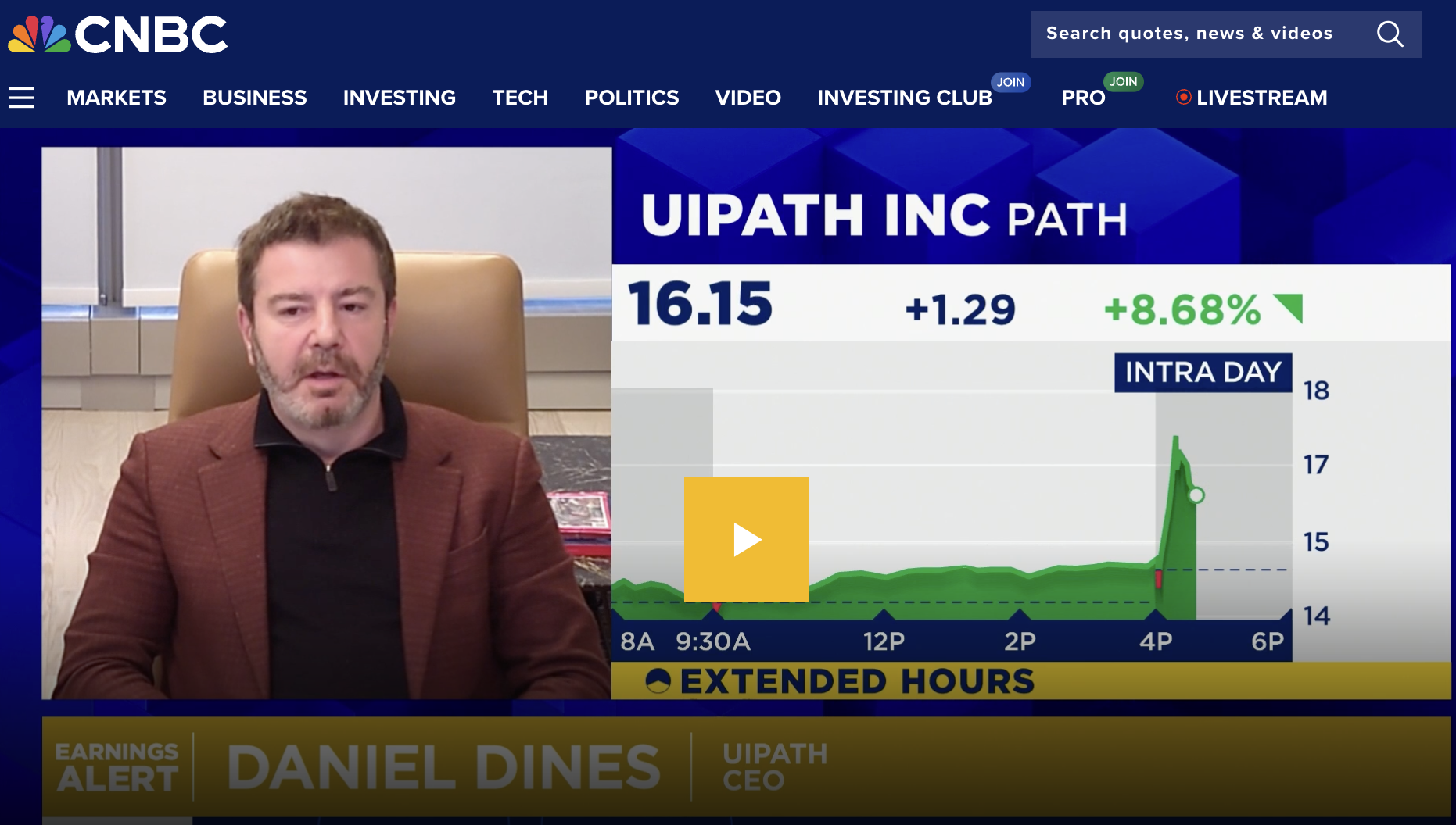 Daniel Dines, UiPath, la CNBC: AI-ul este suficient de matur pentru a produce câștiguri solide în industrie. Nu avem neapărat nevoie de un salt uriaș în îmbunătățirea AI
