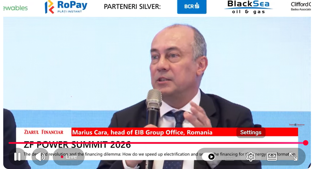 Marius Cara, head of EIB Group Office Romania: EIB Group a acordat anul trecut finanțări de peste 1,1 miliarde euro în România, mai ales în proiecte de infrastructură, dar în 2026 sunt câteva dealuri promițătoare în energie
