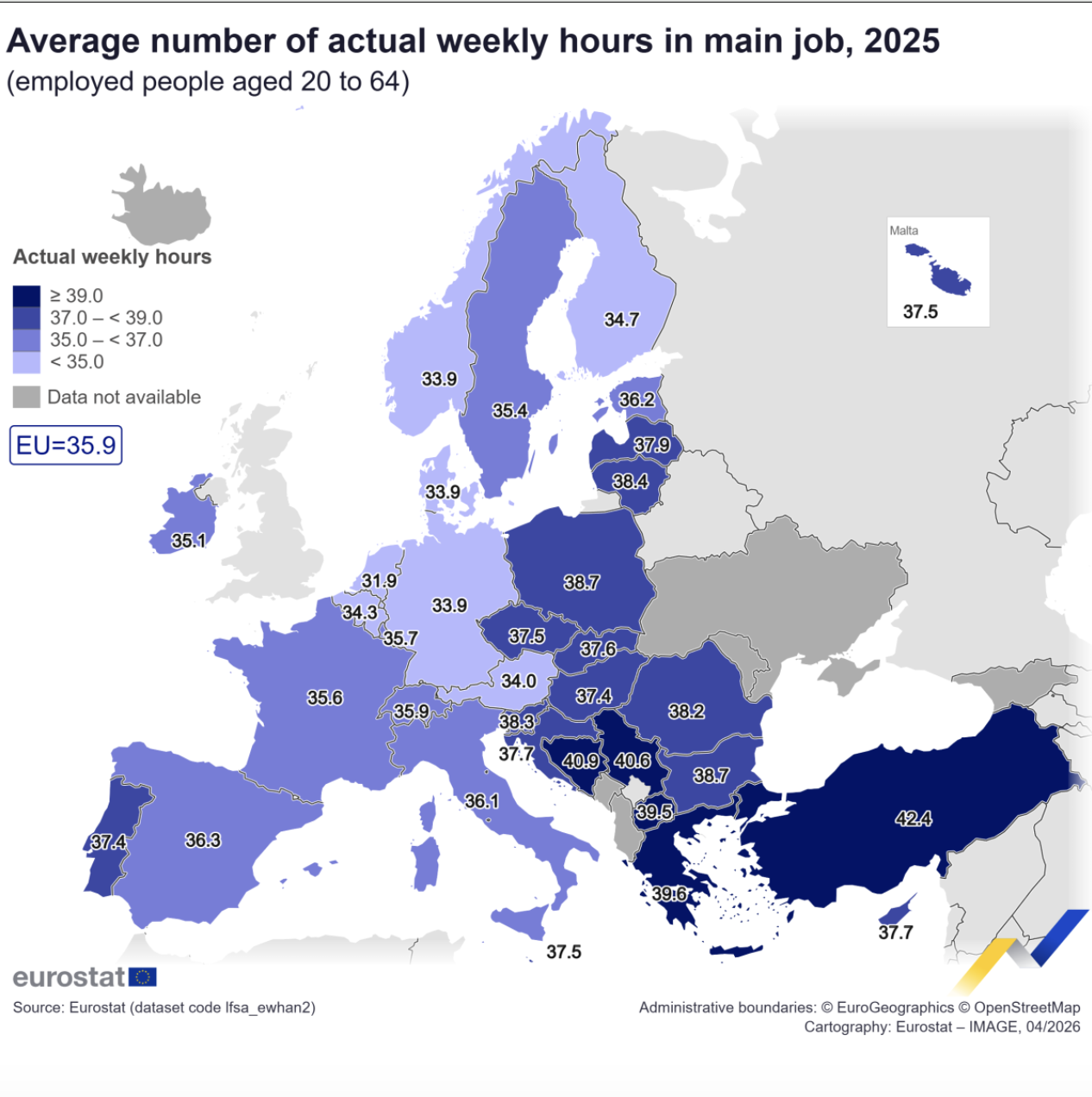 Românii, printre europenii care muncesc cel mai mult. Olandezii lucrează cu aproape 7 ore mai puțin pe săptămână. Harta orelor lucrate în Europa