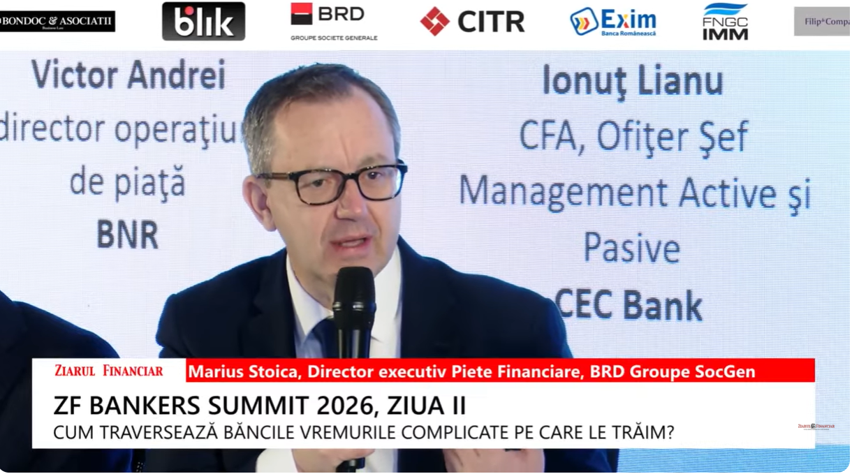 Marius Stoica, BRD Groupe SocGen: Nu mă aștept la evoluții spectaculoase pe curs; noul reper ar putea fi 5,25 lei/euro; dobânzile pe termen scurt vor rămâne ancorate de politica monetară a BNR