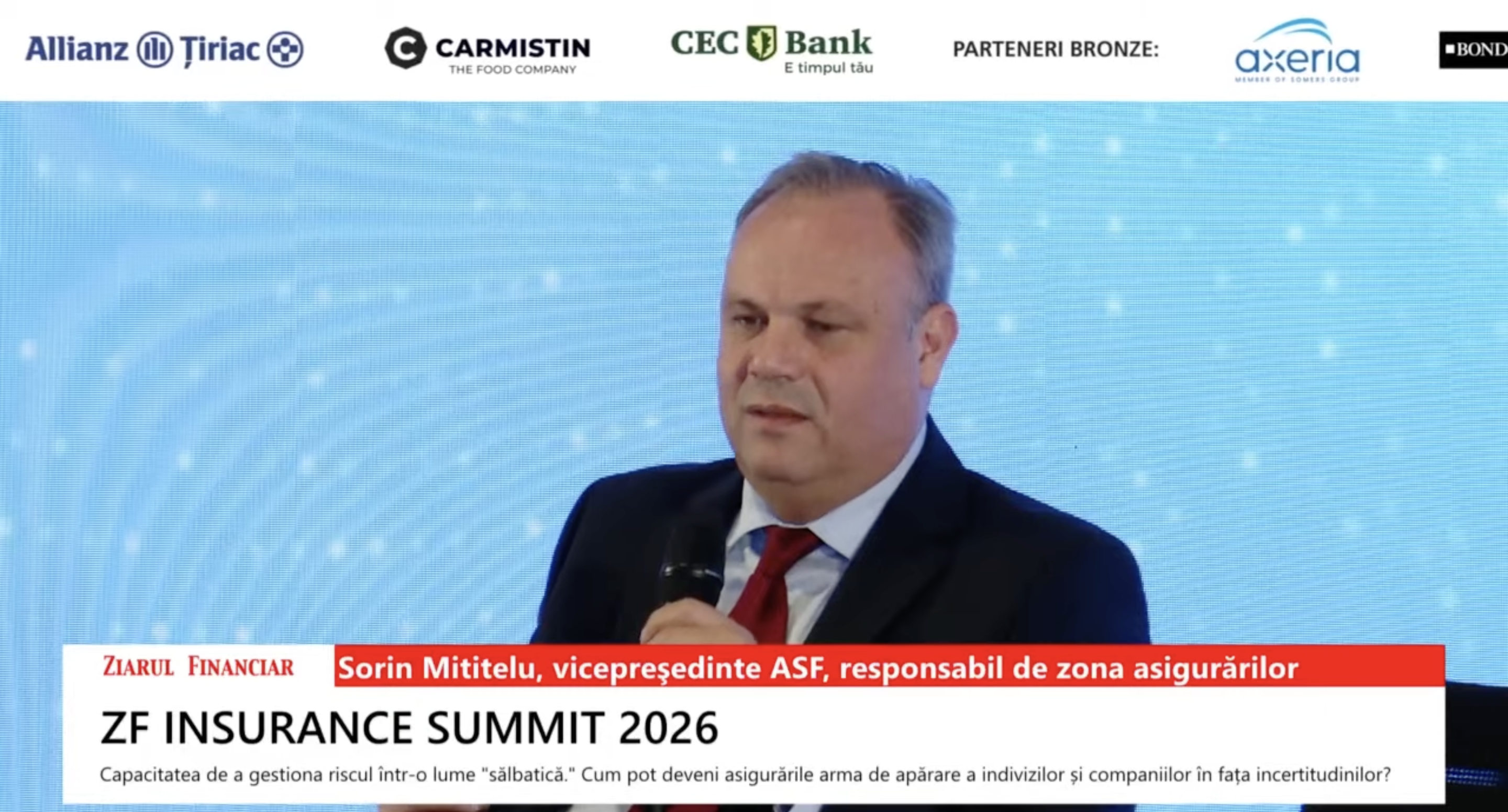 Sorin Mititelu, vicepreședinte ASF: Primele brute subscrise au crescut cu aproximativ 15% în primul trimestru al acestui an raportat la aceeași perioadă a anului trecut. Asigurările de viață au crescut cu aproximativ 23%. Avem o piață RCA stabilă