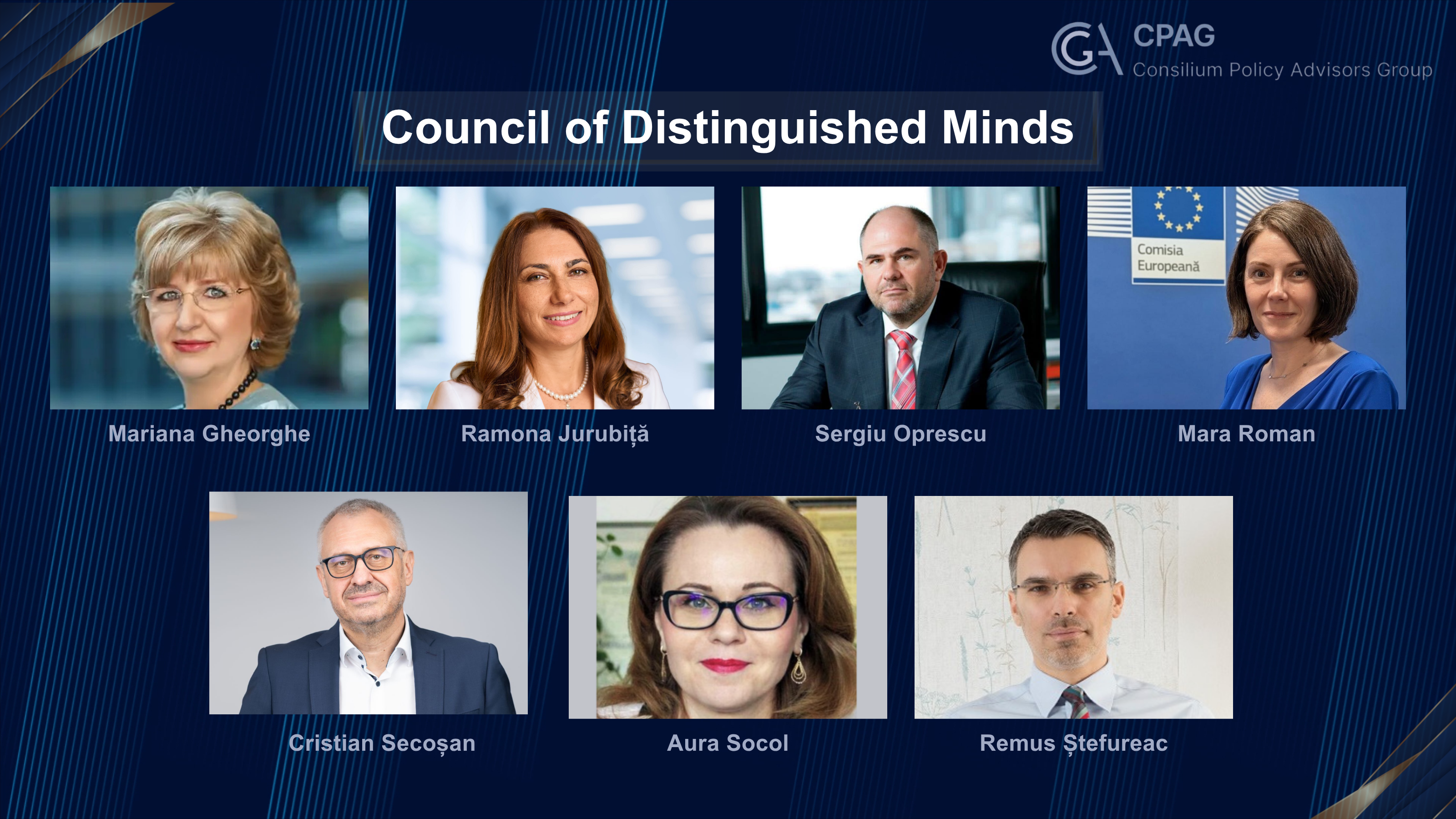 Șapte personalități din mediul de afaceri, academic și instituțional, printre care Mariana Gheorghe, Ramona Jurubiță și Sergiu Oprescu, înființează Council of Distinguished Minds, for consultativ care vrea să contribuie la definirea priorităților strategice pentru dezvoltarea României
