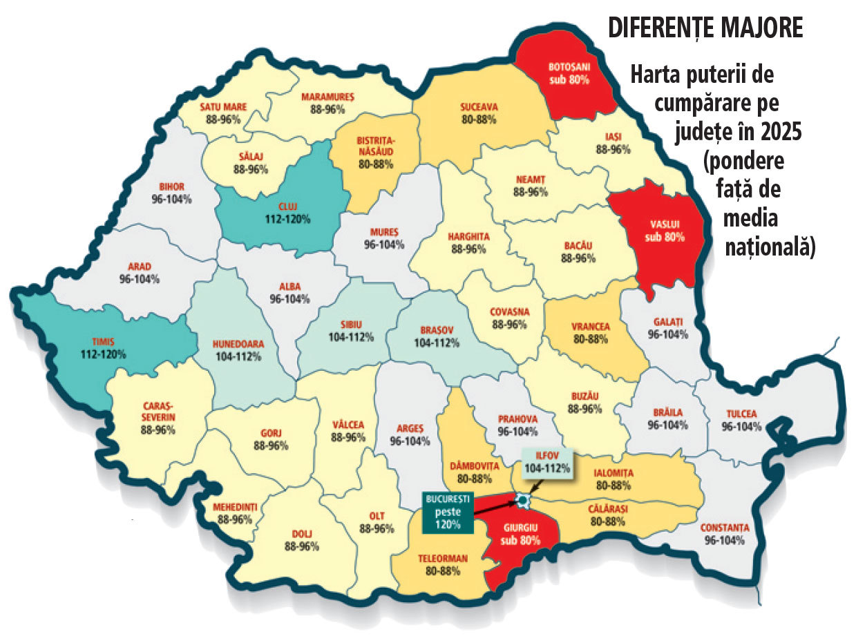 Efectul autostrăzilor. Harta puterii de cumpărare arată cum prăpastia se reduce, iar Moldova, cea mai săracă regiune a României, capătă tracţiune